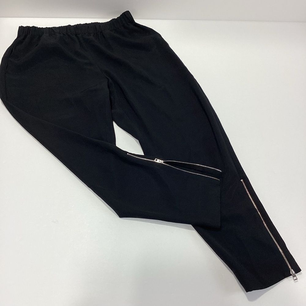 Everlane Black Track Pant Size 8 Zipper Ankle Jogger Pull On Stretch Casual